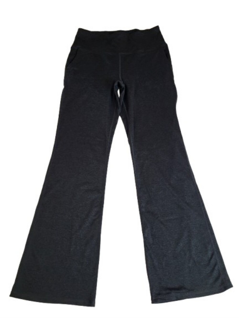 Gaiam Flare Leggings High Rise Heathered Gray Athleisure Workout Cozy Women's L